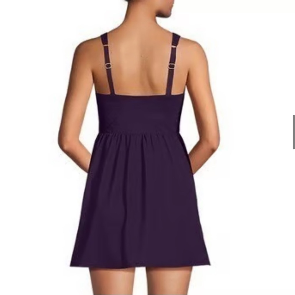 Lands’ End SlenderSuit Wrap Swim Dress One‑Piece Women’s Plus 20W Tummy Control - Picture 2 of 7